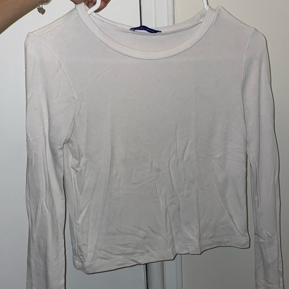 Zara long sleeve white shirt in a S